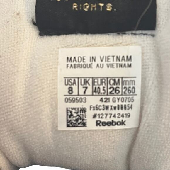 Reebok Classic Retro Sneakers Human Rights Now Women’s 8 Suede White Red Green - Picture 6 of 8